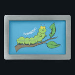 Boucle De Ceinture Rectangulaire Joli dessin animé de chenille verte mignonne<br><div class="desc">Papillon en cours ! Cette jolie chenille verte est parfaite pour les enfants. Dessiné dans un style de dessin animé amusant.</div>