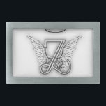 Boucle De Ceinture Rectangulaire La lettre initiale de l'alphabet Z d'ange s'envole<br><div class="desc">Marquez avec des lettres les ailes d'alphabet d'ange de Z avec le halo en noir et blanc,  cependant,  vous peut changer la couleur d'arrière - plan ou ajouter vos propres images,  se déplace autour de la lettre,  etc. conçus par AmelianAngels.com</div>