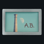 Boucle De Ceinture Rectangulaire La Lune et une tour : Aberystwyth<br><div class="desc">Le Wellington Monument est une colonne en pierre construite au sommet du fort sud à Pen Dinas. Mémorial du duc de Wellington, il a probablement été érigé en 1858 ou un an ou deux auparavant. La principale personne responsable de la réalisation de la construction était W.E. Richards de Bryneithin. Le...</div>