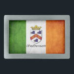 Boucle De Ceinture Rectangulaire MacDermott irlandais<br><div class="desc">Armoiries de la famille MacDermott portant le drapeau irlandais en détresse</div>