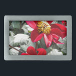 Boucle De Ceinture Rectangulaire marguerite rose chaud rouge / marguerites fleurs<br><div class="desc">marguerite rose chaud rouge / marguerites fleurs</div>