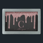 Boucle De Ceinture Rectangulaire Monogramme rose Gold Sparkle Drivers sur noir<br><div class="desc">Chic Rose Gold Sparkle Parties scintillant dérive Monogram sur un chic Black Belt Buckle. Le luxe vous envahit et vous devriez le montrer ! Facile à customiser avec votre propre nom et vos détails. Veuillez nous contacter à cedarandstring@gmail.com si vous avez besoin d'aide pour la conception ou les produits correspondants....</div>