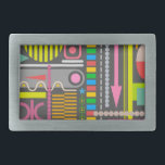 Boucle De Ceinture Rectangulaire Motif Abstrait du Panneau de configuration de la t<br><div class="desc">Motif d'art Abstrait coloré</div>