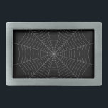 Boucle De Ceinture Rectangulaire Motif d'Halloween gris noir<br><div class="desc">Toile d'araignée gris noir Halloween élégant cool motif amusant. Amusants et cool unisex recherchent enfants et adultes. Conception de web cobweb Halloween éffrayant sur le noir personnalisé.</div>
