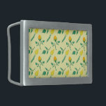 Boucle De Ceinture Rectangulaire Motif floral avec rose jaune et fleurs de tulipe<br><div class="desc">Elégant motif sans couture avec motif floral en rose jaune et fleurs tulipe</div>