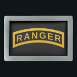 Boucle De Ceinture Rectangulaire Onglet Ranger<br><div class="desc">Onglet Ranger de l'Armée noir et jaune classique. Excellent cadeau pour les anciens combattants,  cadeau pour les militaires et cadeau d'anniversaire cool pour les garçons.</div>