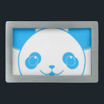 Boucle De Ceinture Rectangulaire Ours bleu Kawaii Panda<br><div class="desc">Un mignon ours bleu panda,  style dessin animé Kawaii. Design original.</div>