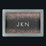 Boucle De Ceinture Rectangulaire Parties scintillant rose or rose pâle Monogramme I<br><div class="desc">Black and Rose Gold - Blush Pink Sparkle Parties scintillant Monogramme Nom Belt Buckle. Cela rend la graduation parfaite, doux 16 16ème, 18ème, 21ème, 30ème, 40ème, 50ème, 60ème, 70ème, 80ème, 90ème, 100ème anniversaire, mariage, douche nuptiale, anniversaire, baby shower ou cadeau de fête de bachelorette pour quelqu'un qui aime les styles...</div>