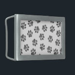 Boucle De Ceinture Rectangulaire Patrouilles de Doodle, Paws de Chien, Paws Noirs<br><div class="desc">Joli,  amusant et adorable motif avec pattes de doodle en noir sur arrière - plan blanc. Un cadeau moderne et tendance,  parfait pour l'amoureux des chiens dans votre vie.</div>