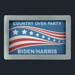 Boucle De Ceinture Rectangulaire Pays sur le parti Biden Harris<br><div class="desc">Exhorte les Républicains à voter pour Joe Biden et Kamala Harris en plaçant leur pays au-dessus de leur parti politique. Votez bleu pour sauver l'Amérique lors des élections de 2024. boucle de ceinture cool.</div>