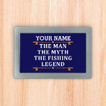 Boucle De Ceinture Rectangulaire Personnalisé L'Homme Le Mythe La Légende De La Pêc<br><div class="desc">Le design personnalisé de la pêche pourrait être utilisé pour vous-même ou il pourrait être un grand cadeau pour un amoureux de la pêche. Vous pouvez ajouter votre nom ou un autre nom sur le design personnalisé de la pêche.</div>