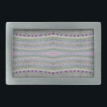 Boucle De Ceinture Rectangulaire Pink and Green Pretty Hearts Motif<br><div class="desc">Un imaginaire d'art populaire.</div>