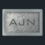 Boucle De Ceinture Rectangulaire Raindrops Monogramme Belt Buckle<br><div class="desc">Customisez cette boucle de ceinture monogrammée en changeant les initiales en fonction de vos besoins. Le design est issu de l'art original.</div>