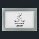 Boucle De Ceinture Rectangulaire Résister À L'Agenda Républicain<br><div class="desc">Un premier symbole de résistance contre l'Agenda Républicain. Design Science Fiction original en noir et blanc.</div>