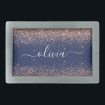 Boucle De Ceinture Rectangulaire Rose bleu marine Gold Blush Pink Parties scintilla<br><div class="desc">Navy Blue et Rose Gold - Blush Pink Sparkle Parties scintillant Script Monogramme Nom Ceinture Buckle. Cela rend la graduation parfaite, doux 16 16ème, 18ème, 21ème, 30ème, 40ème, 50ème, 60ème, 70ème, 80ème, 90ème, 100ème anniversaire, mariage, douche nuptiale, anniversaire, baby shower ou cadeau de fête de bachelorette pour quelqu'un qui aime...</div>