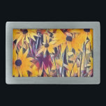 BOUCLE DE CEINTURE RECTANGULAIRE RUDBECKIAS<br><div class="desc">Un design artistique abstrait de jolies fleurs Black Eyed Susan.</div>