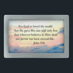 BOUCLE DE CEINTURE RECTANGULAIRE SPIRITUAL JOHN 3:16 PHOTO<br><div class="desc">Montrez votre foi et votre espoir dans l'amour et les bénédictions de Dieu avec ce lever de soleil à couper le souffle sur l'océan design original photo avec le verset d'écriture inspirant Jean 3:16 sur Tee - shirts et cadeaux. Car Dieu a tant aimé le monde. Ce dessin serein de...</div>