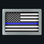 Boucle De Ceinture Rectangulaire Thin Blue Line Police Cops American Flag<br><div class="desc">La "fine ligne bleue" est un terme qui fait généralement référence au concept de police comme la ligne qui empêche la société de descendre dans le chaos violent. Le "bleu" dans la "fine ligne bleue" fait référence à la couleur bleue des uniformes de nombreux services de police. - Cette oeuvre...</div>