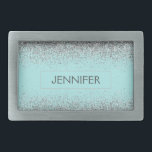 Boucle De Ceinture Rectangulaire Turquoise Aqua Blue Silver Parties scintillant Gir<br><div class="desc">Aqua Blue Turquoise et Silver Sparkle Parties scintillant Monogramme Nom Ceinture Buckle. Cela rend la graduation parfaite, doux 16 16ème, 18ème, 21ème, 30ème, 40ème, 50ème, 60ème, 70ème, 80ème, 90ème, 100ème anniversaire, mariage, douche nuptiale, anniversaire, baby shower ou cadeau de fête de bachelorette pour quelqu'un qui aime les styles glam luxe...</div>