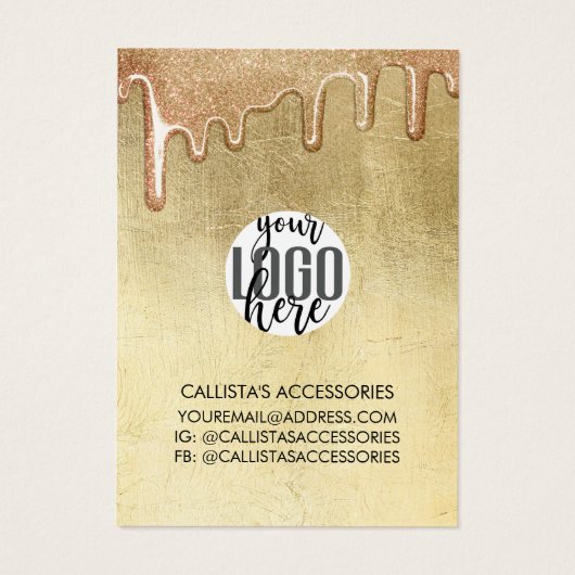 Boucle d'oreille avec logo et gouttes de paillette (Dos)