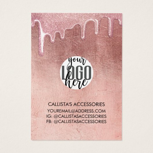 Boucle d'oreille Logo avec Drips de Paillettes Épa (Dos)