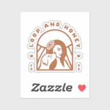 Boucle et miel Représenter le logo Sticker en cuiv