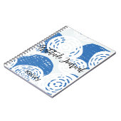 Boucles bleues et blanches personnalisées Journal  (Côté gauche)