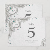 Boucles d'argent + bijoux d'aqua Numéro de table d (Devant / Derrière)