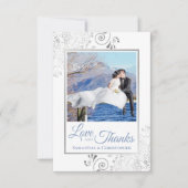 Boucles d'argent bleu sur blanc Amour & Merci Mari (Devant)