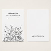 Boucles de bijoux - Carte d'affichage ・ Fleur sauv (Devant & derrière)