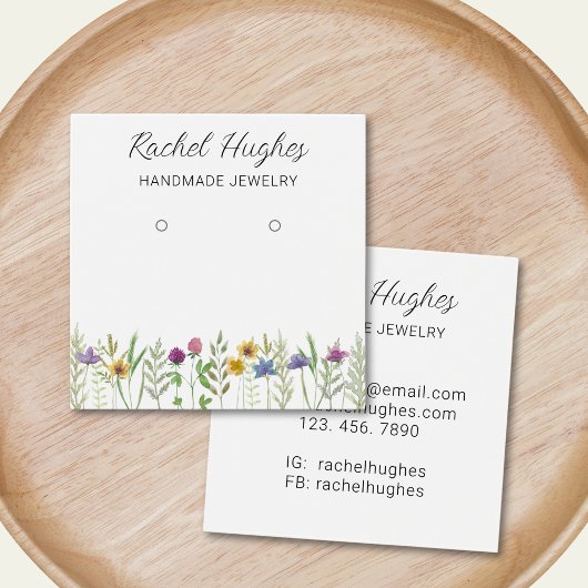 Boucles de bijoux Carte d'affichage florale
