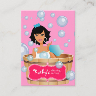 Boucles de Carte de visite de nettoyage rose