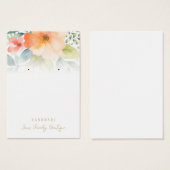 Boucles de fleurs d'aquarelle Bijoux Cartes d'affi (Devant & derrière)