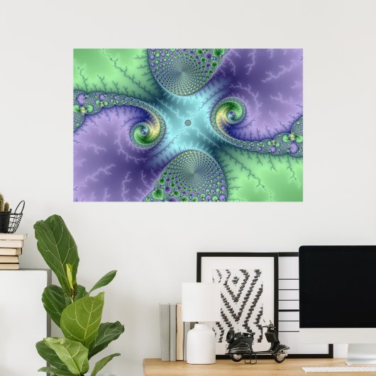 Boucles de fruits - Poster fractal (Bureau à domicile)