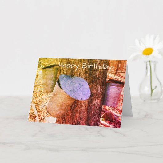 Boucles de sève au sirop d'érable sur carte d'anni (Petite plante)