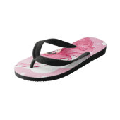 Boucles de tongs de fille en caricature rose frisé (Incliné)