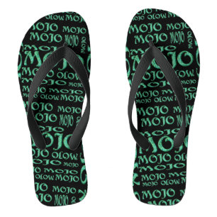 Boucles de tongs noirs mojo