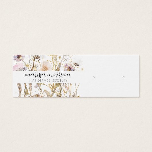 Boucles d'or rose à oreille Fleur sauvage Botaniqu (Devant)