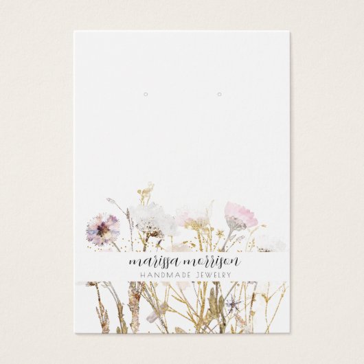 Boucles d'or rose à oreille Fleur sauvage Botaniqu (Devant)