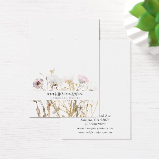 Boucles d'or rose à oreille Fleur sauvage Botaniqu (Bureau)