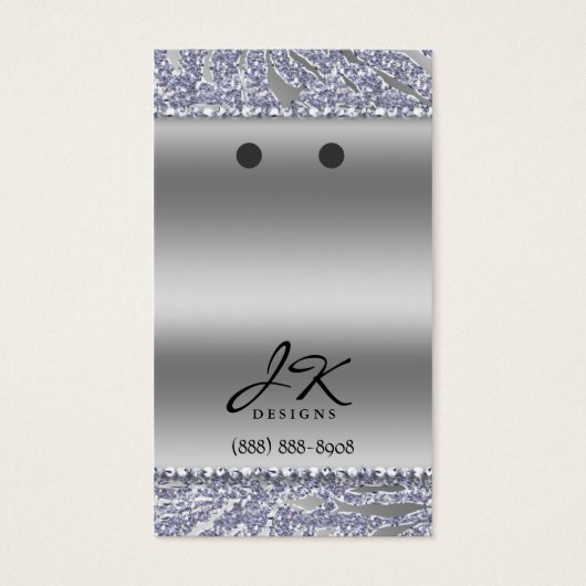 Boucles d'oreille Cartes d'affichage Bijoux Zebra  (Devant)