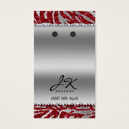 Boucles d'oreille Cartes d'affichage Cute Zebra Ch (Devant)
