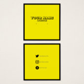 Boucles d'oreille jaune néon, carte d'affichage de (Devant & derrière)