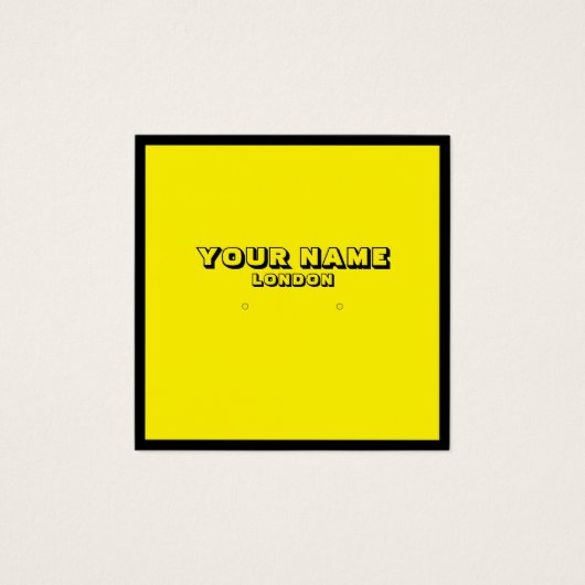 Boucles d'oreille jaune néon, carte d'affichage de (Devant)