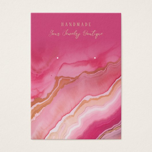 Boucles d'oreille Pink Or Agate Bijoux Display Car (Devant)