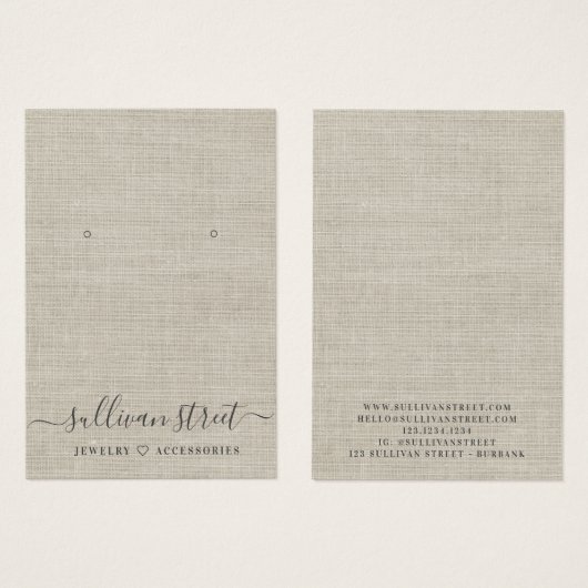 Boucles d'oreilles Bijoux Carte d'affichage (Devant & derrière)