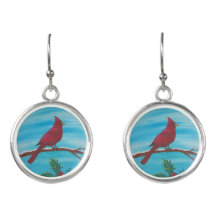 Boucles d'oreilles Cardinal d'hiver