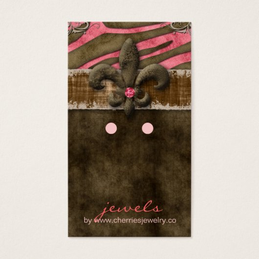 Boucles d'oreilles Cartes d'affichage Cute Zebra F (Devant)