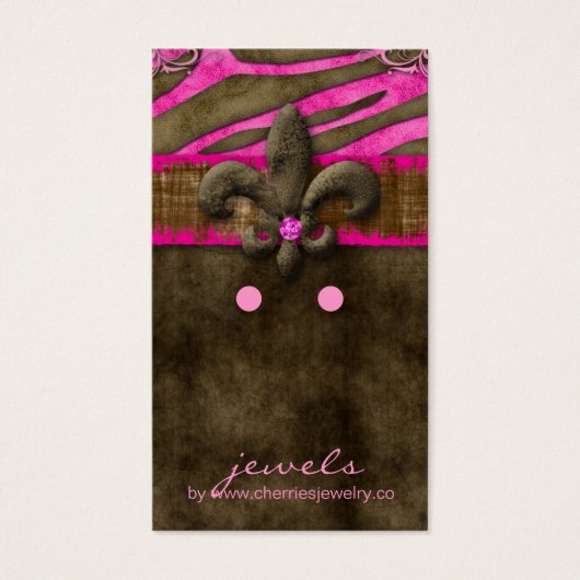Boucles d'oreilles Cartes d'affichage Cute Zebra F (Devant)