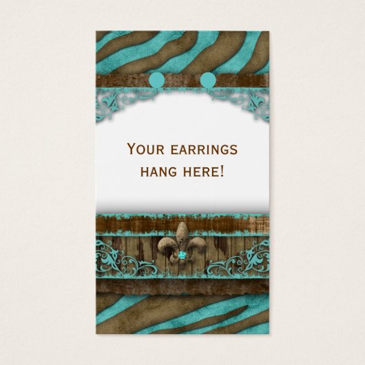 Boucles d'oreilles Cartes d'affichage Cute Zebra F (Devant)